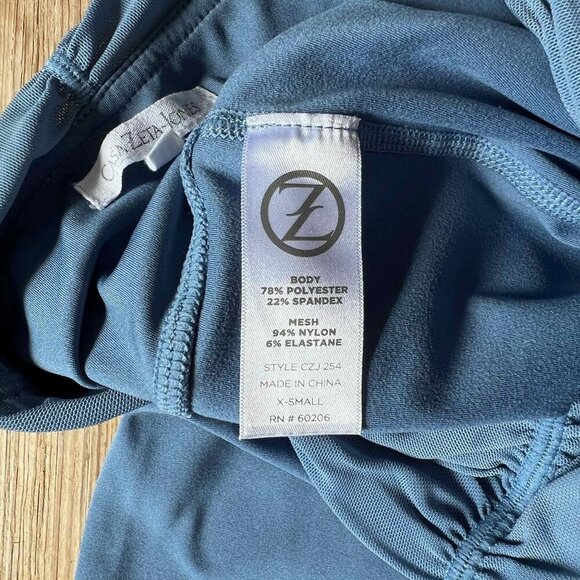 Casa Zeta-Jones Womens High Waisted Light Blue Leggings Yoga Fitness Dance Sz XS - Picture 4 of 9